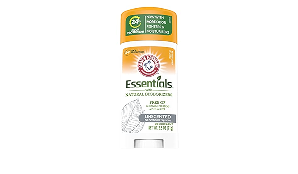 Arm & Hammer, Essentials with Natural Deodorizers, Deodorant, Unscented, 2.5 oz (71 g)