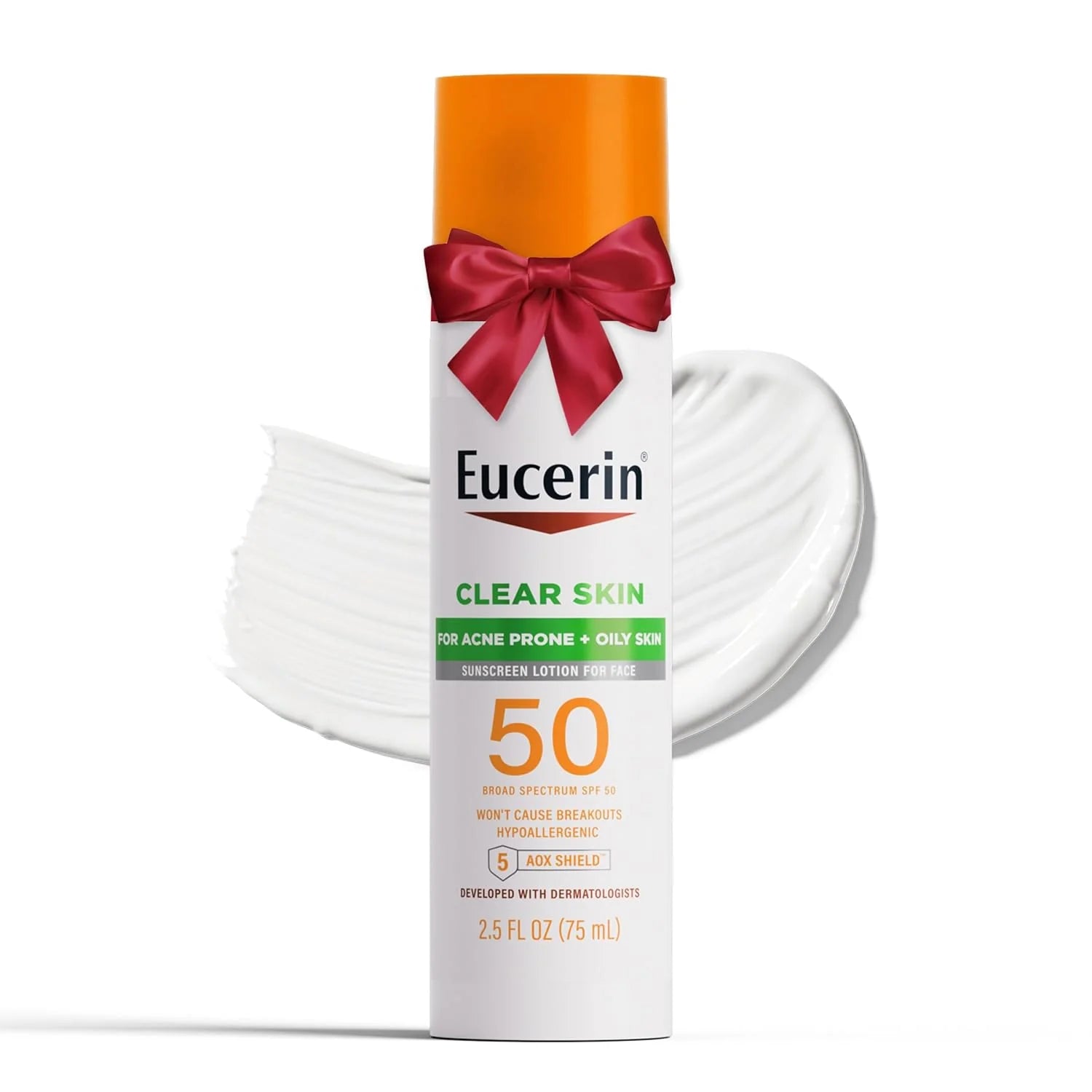 Eucerin, Clear Skin, Lightweight Sunscreen Lotion for Face, SPF 50, Fragrance Free, 2.5 fl oz (75 ml)