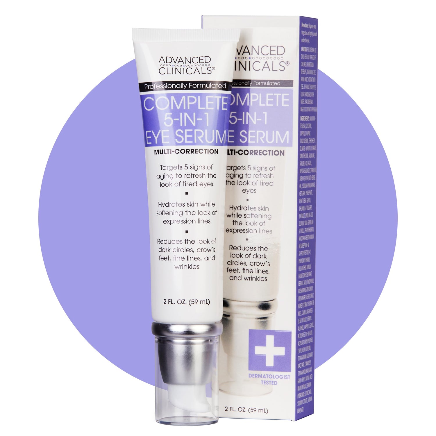 Advanced Clinicals, Complete 5-In-1 Eye Serum, 2 fl oz (59 ml)