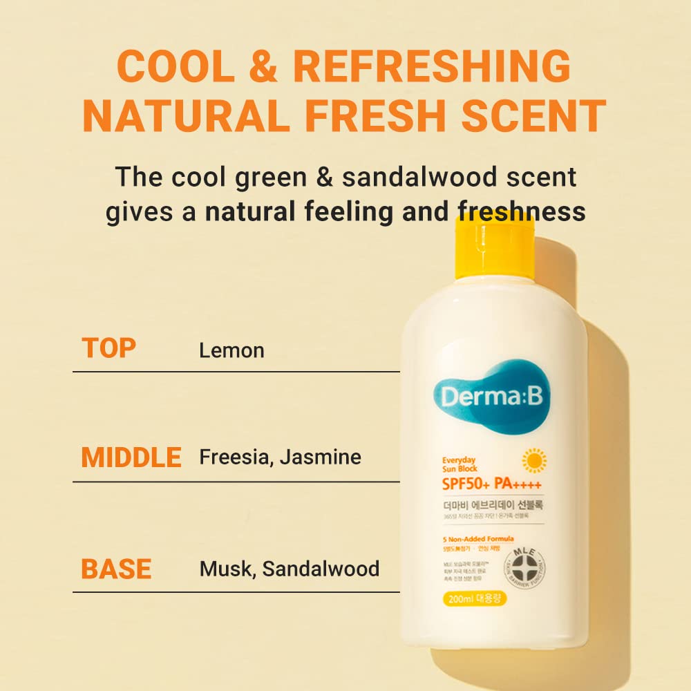[DERMA B] Everyday Sun Block SPF50+ PA++++ 200ml