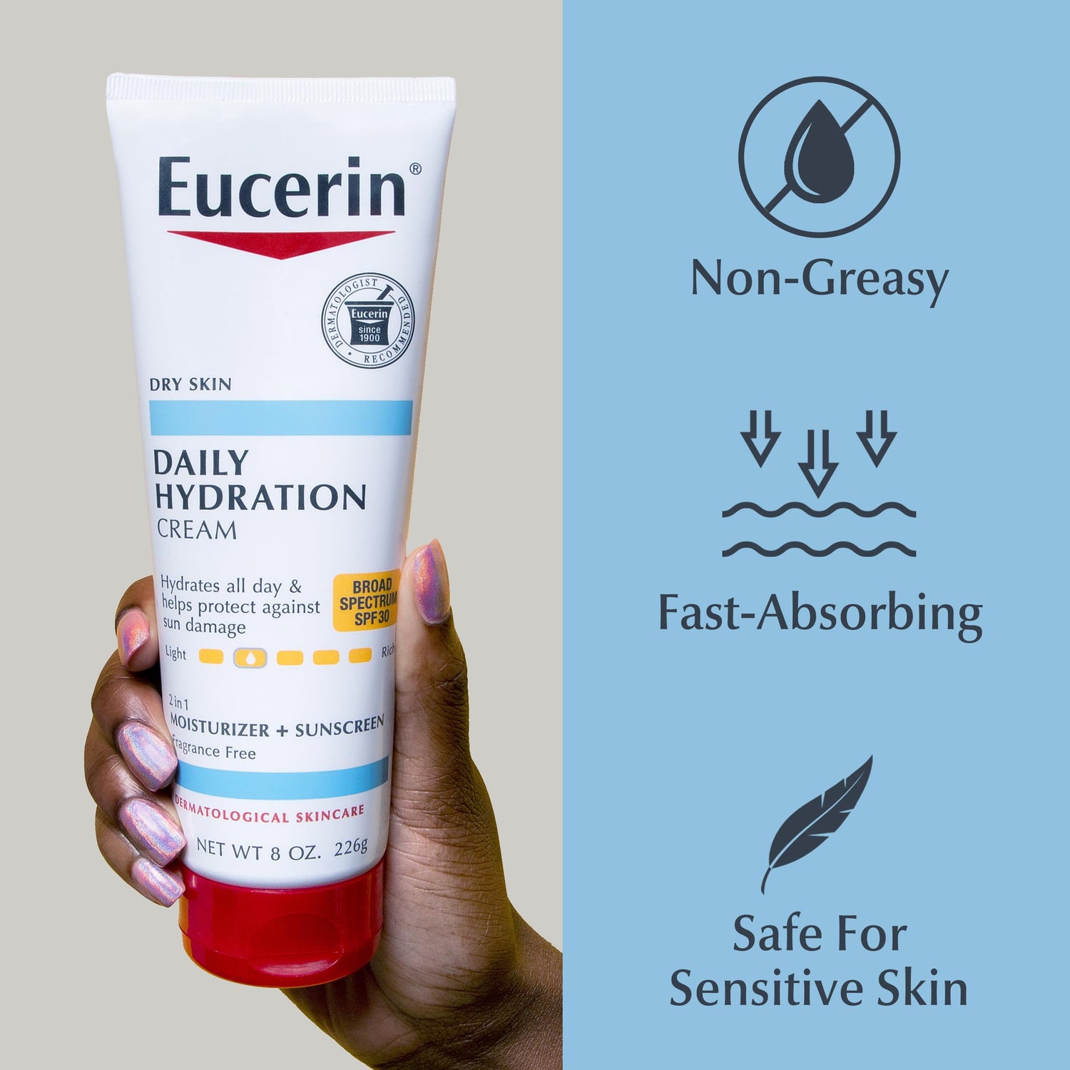 [EUCERIN] Daily Hydration Cream, SPF 30,Fragnance Free , 8pz(226g)