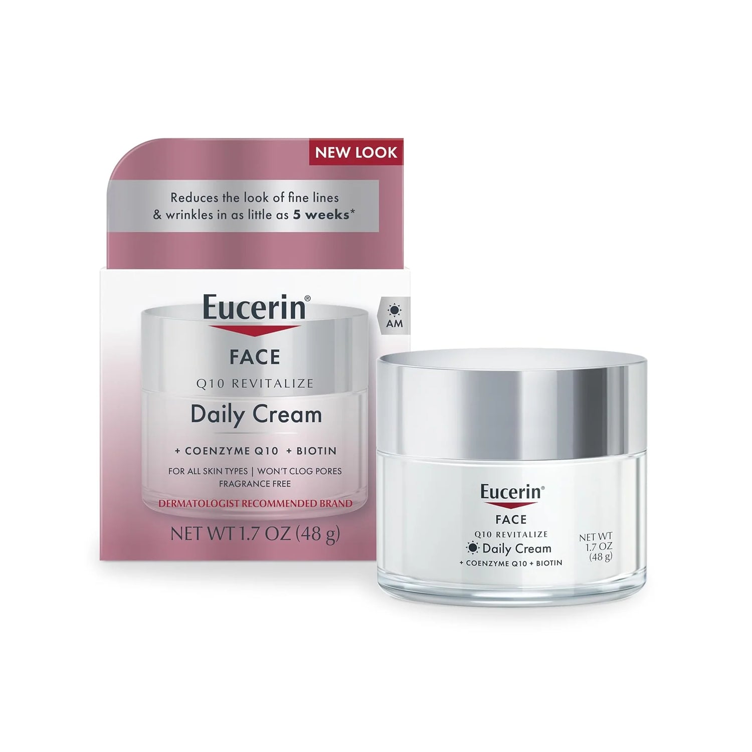 Eucerin, Face, Q10 Revitalize Daily Cream, Fragrance Free, 1.7 oz (48 g)